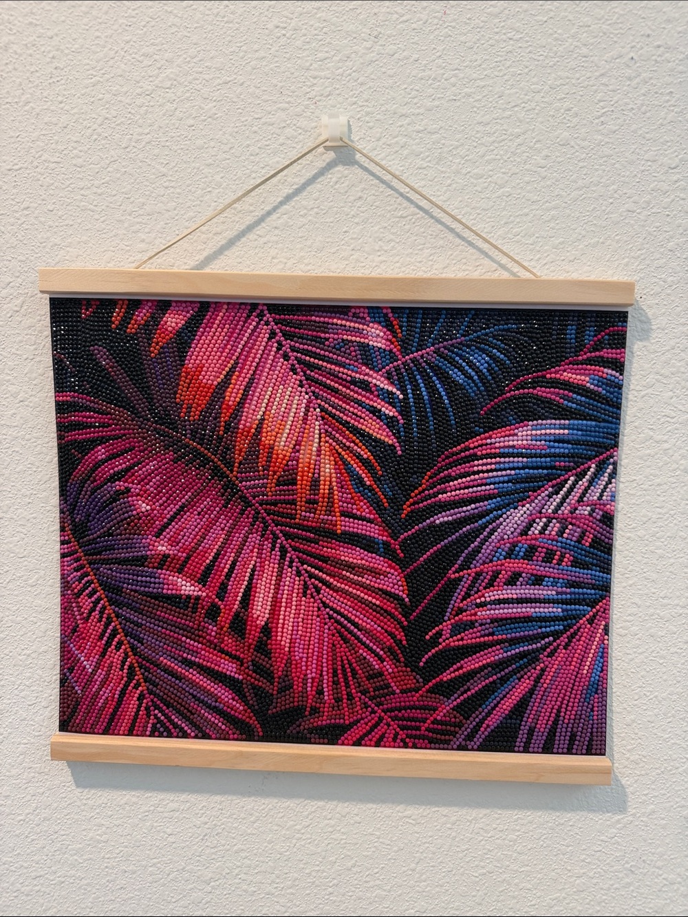 Hand Crafted Colorful Palms Tropical Diamond Art Ready To Hang 11”x 14” - Picture 2 of 6